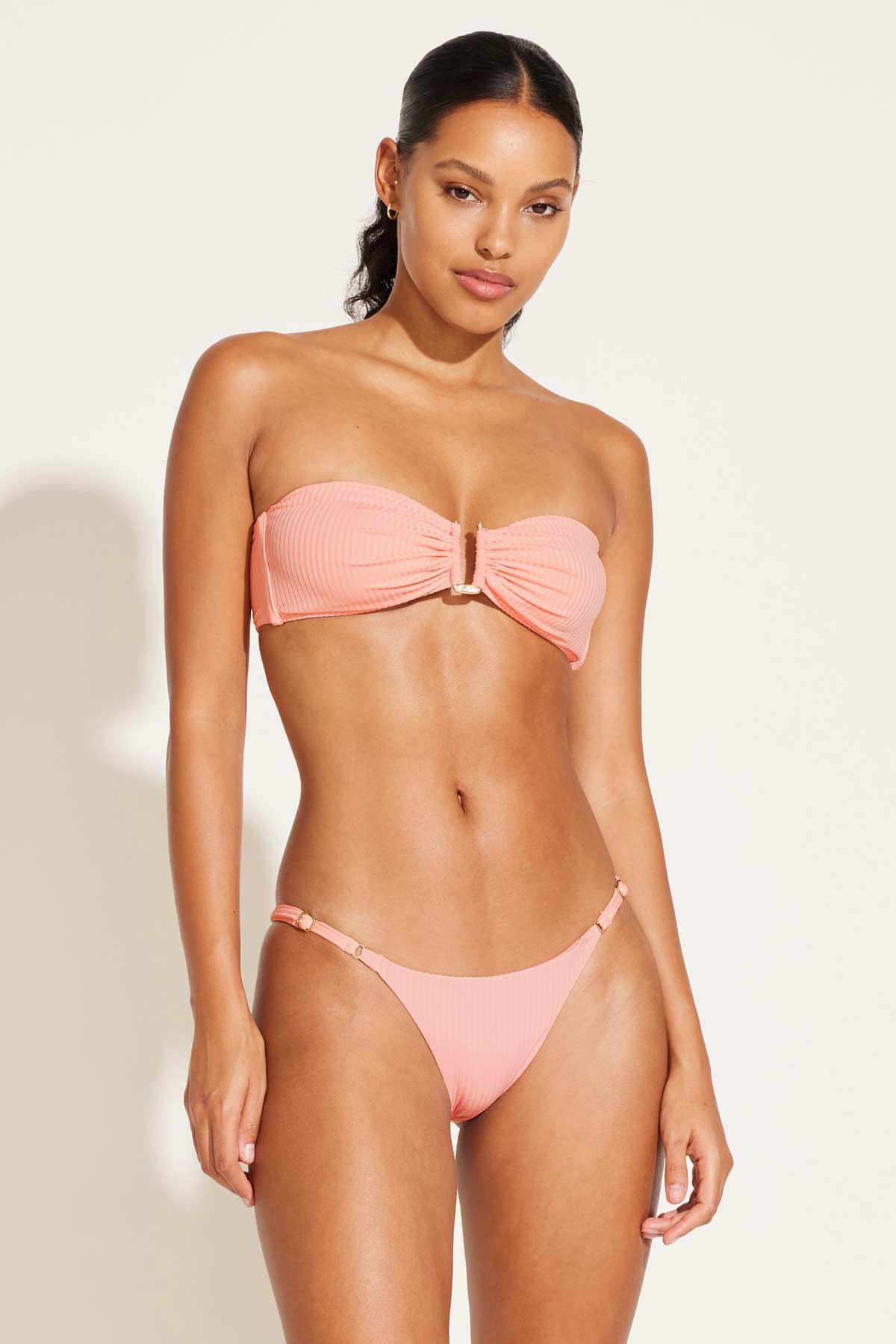 Astrid Bandeau | Pink Coral EcoRib