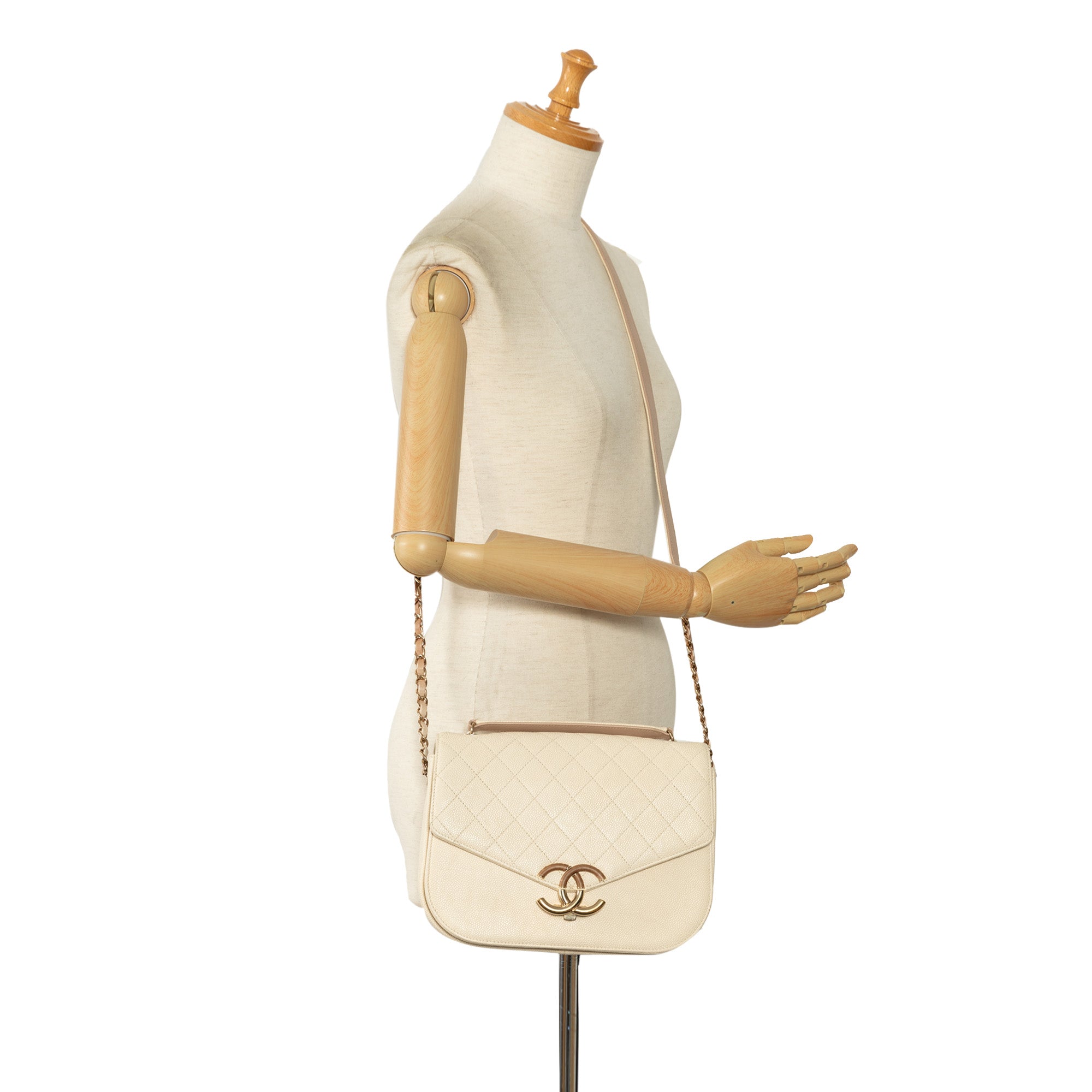 Chanel | Pre-Owned Medium Caviar Paris Cuba Thread Around Flap | Brown/Light Beige