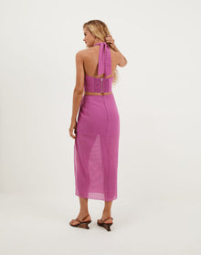 Aurora Midi Skirt - French Rose XS