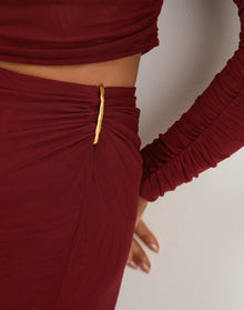 Amira Detail Long Skirt - Ponche XS