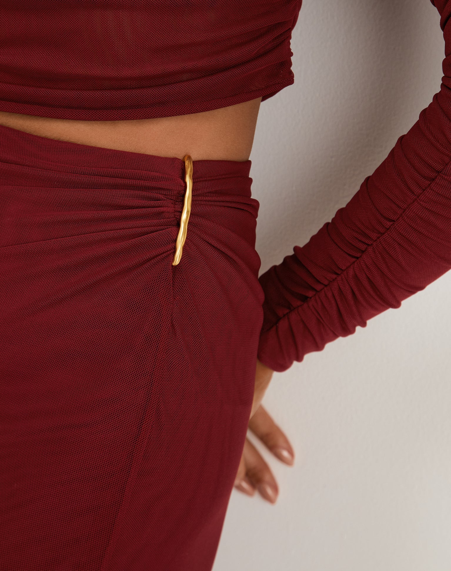 Amira Detail Long Skirt - Ponche XS