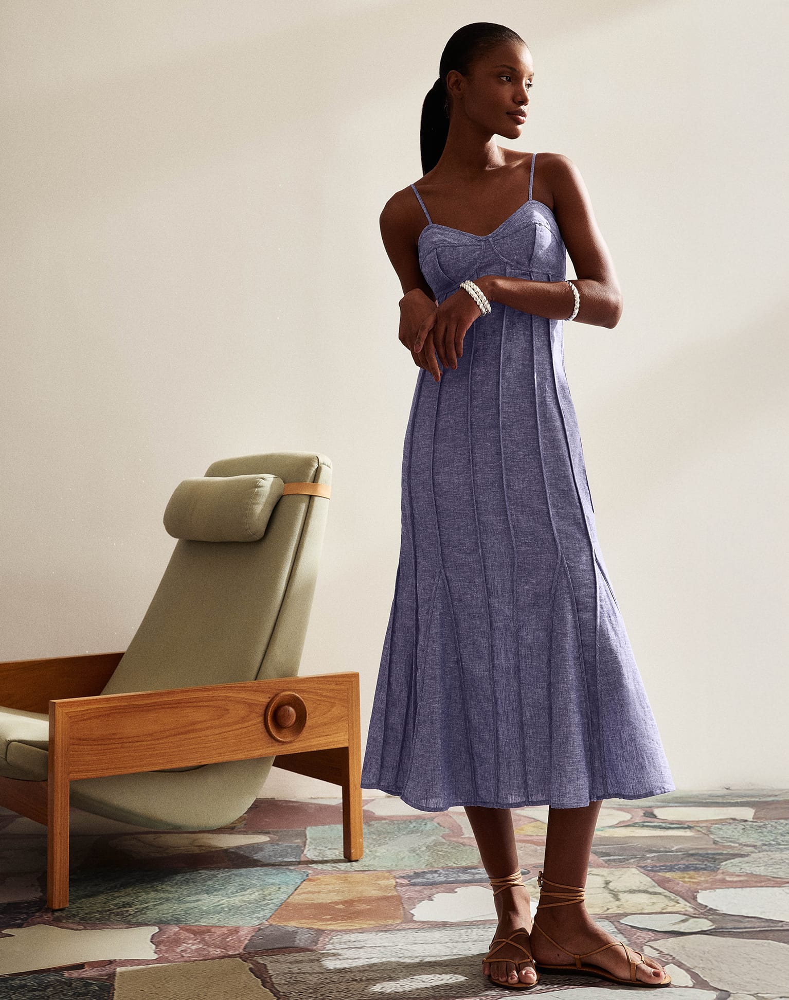 Josephine Midi Dress - Le Bleu XS