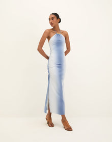 Dayton Halter Midi Dress - Blue Moon XS