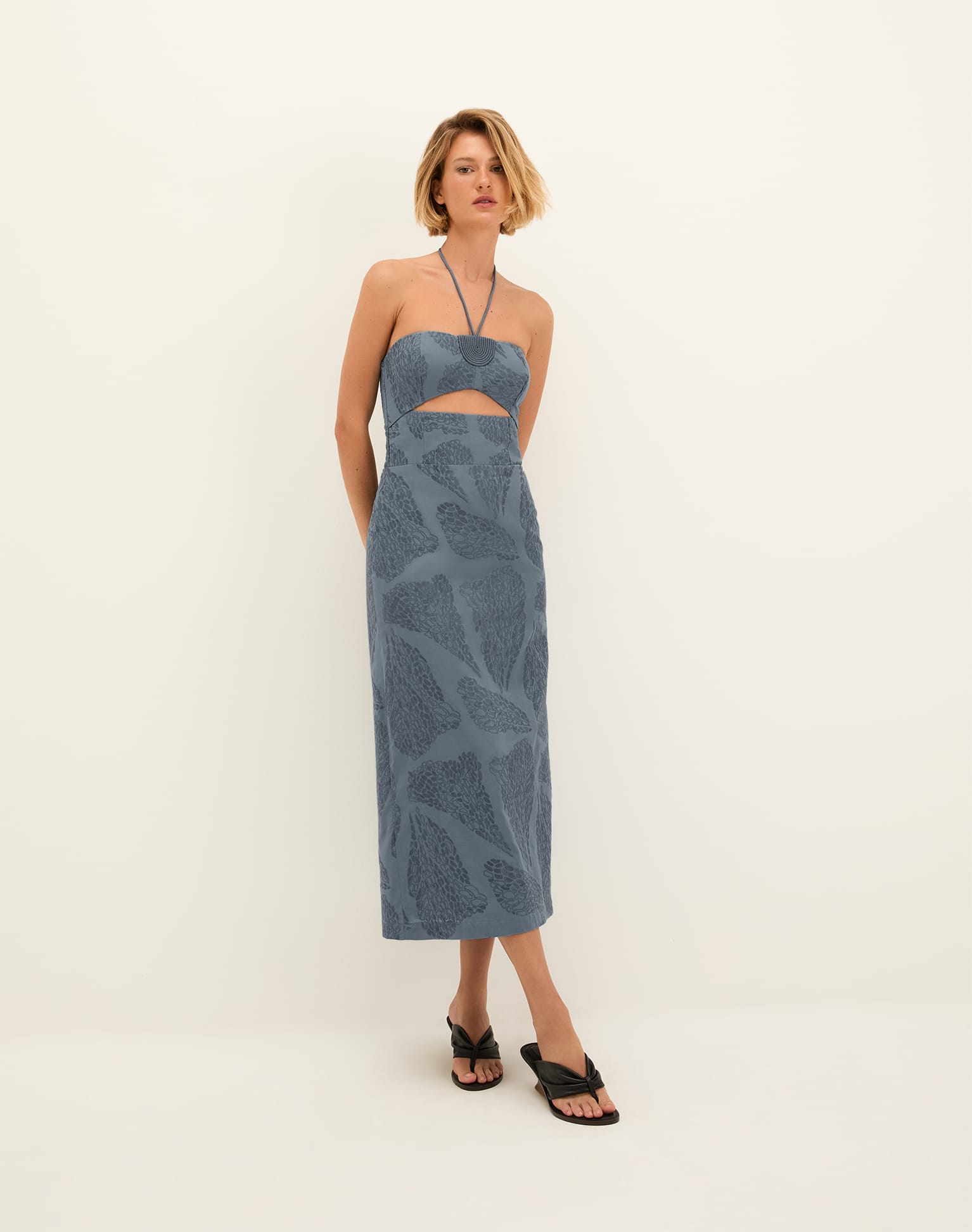 Yara Midi Dress - Embroidered West Coast XS