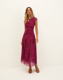 Susan Midi Dress - Roseate XS