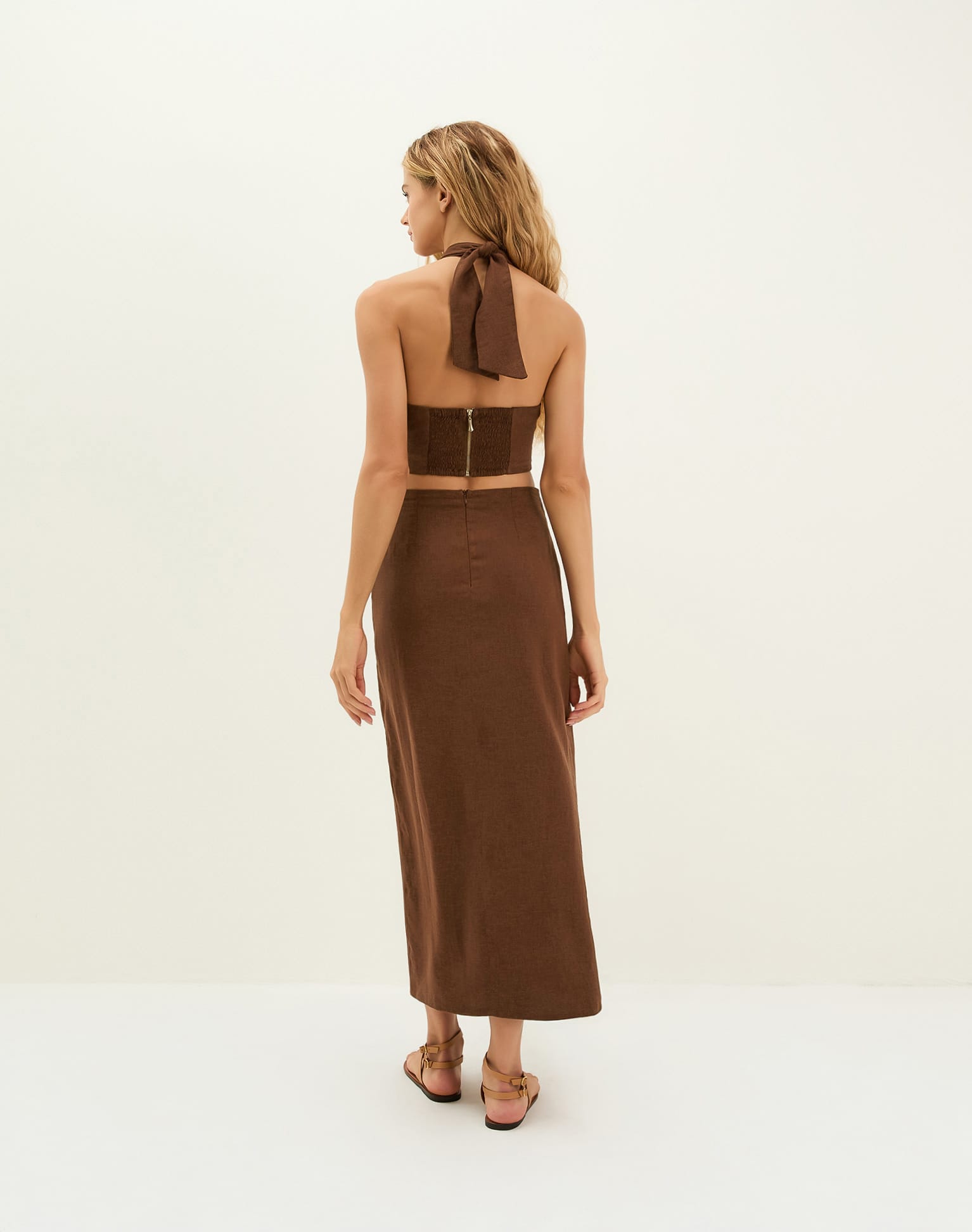 Luna Midi Skirt - Brown XS