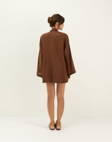 Luna Short Kimono - Brown XS