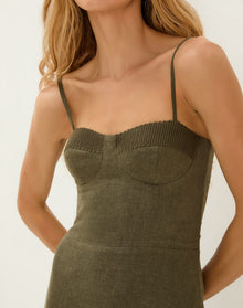 Mallorca Midi Dress - Evergreen XS