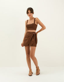Luna Mini Skirt | Brown
