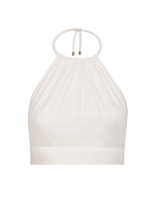 Ibiza High-Neck Halter Top - Off White XS