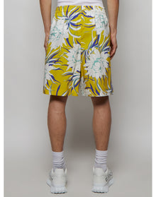 Valentino | Men | Peony Print Bermuda Short | Yellow Purple x White