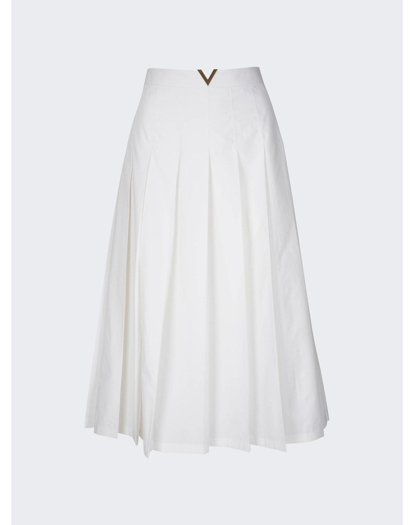 Valentino | Women | Compact Poplin Midi Skirt | White