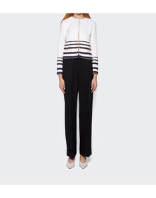 Valentino | Women | Embellished Striped Bouclé Jacket | Multicolor