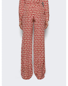Valentino | Women | V-logo Crepe De Chine Wide-leg Pants | Pink