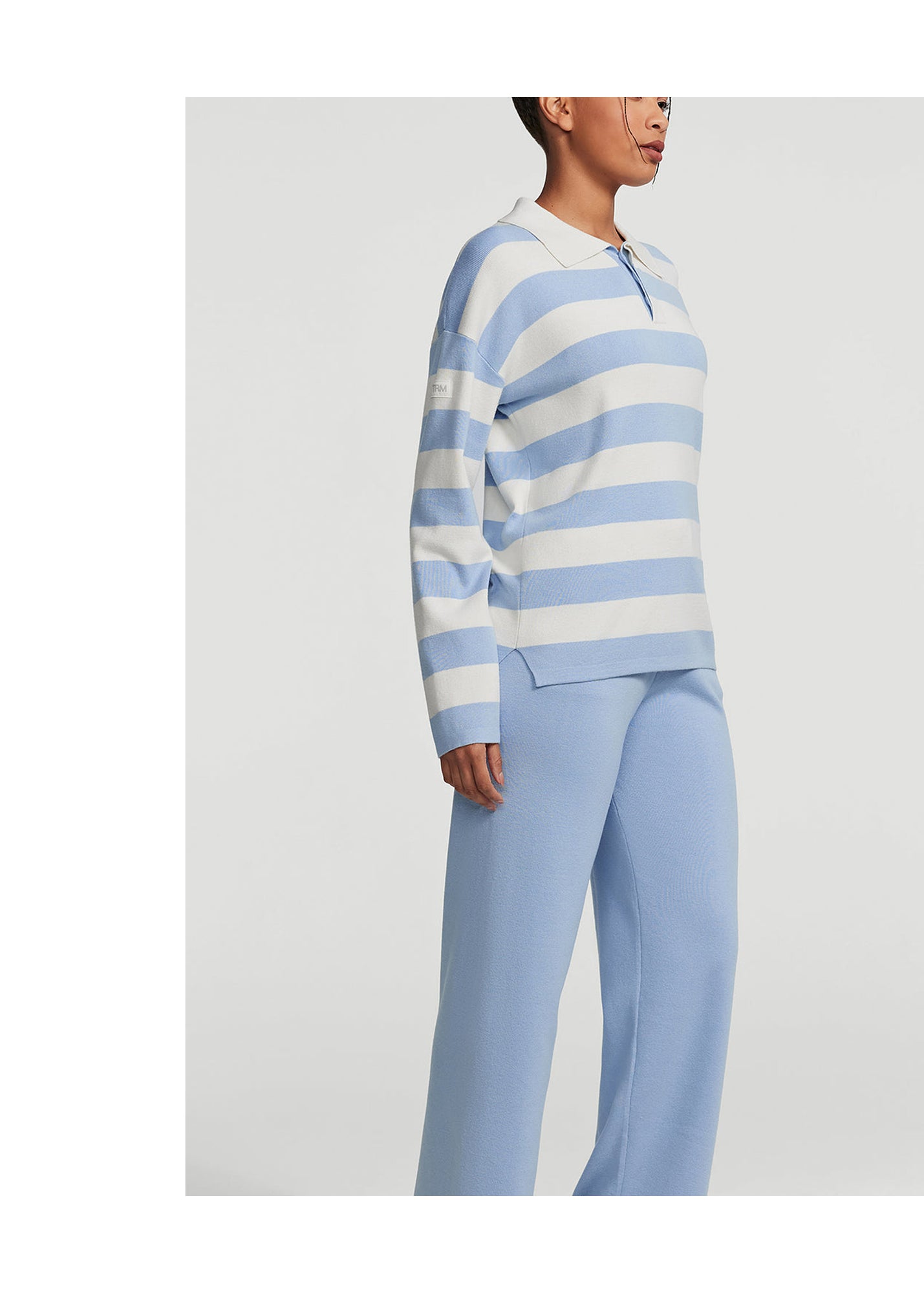 Varsity Striped Rugby Shirt | Sky Blue/White