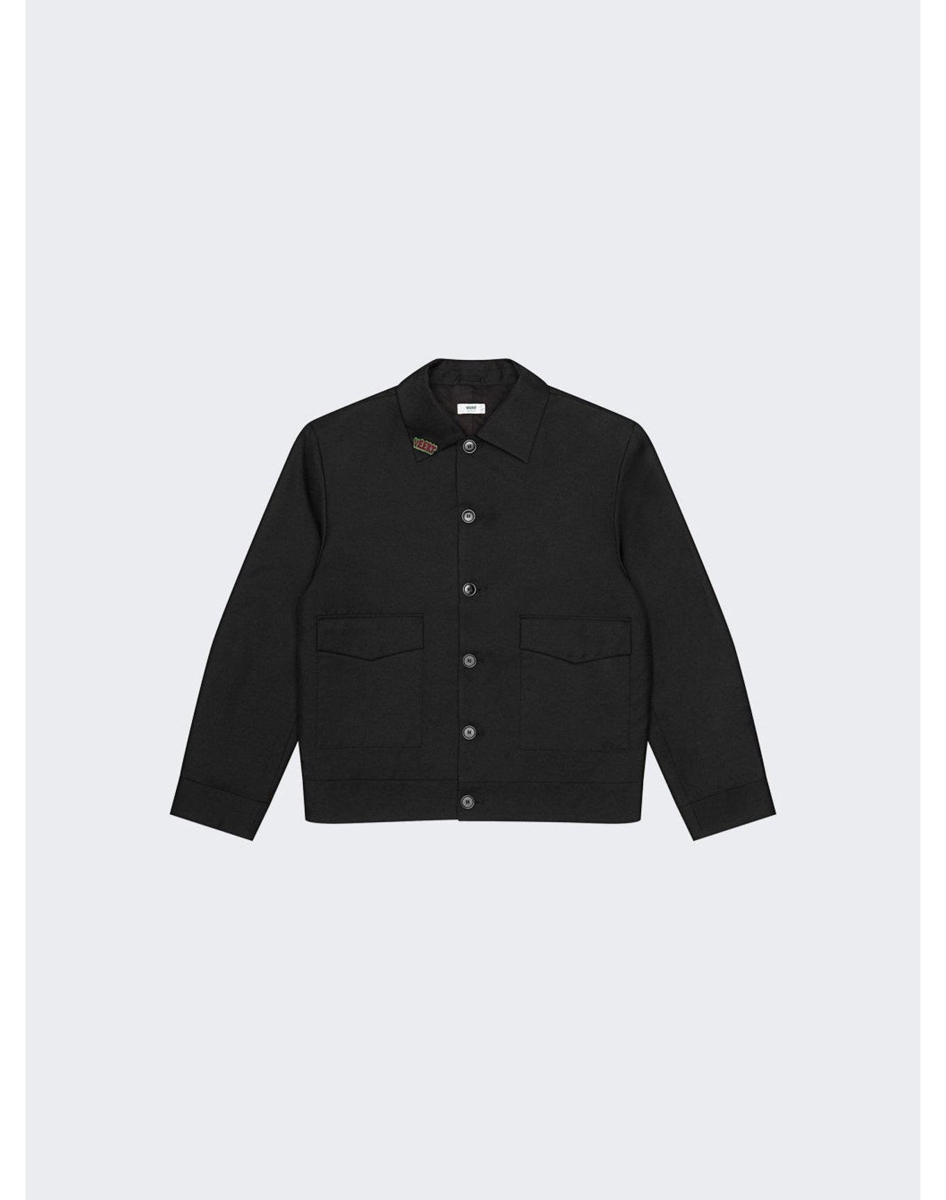 Veert | Men | Structured Wool Jacket With Removable Retro Logo Pin | Black