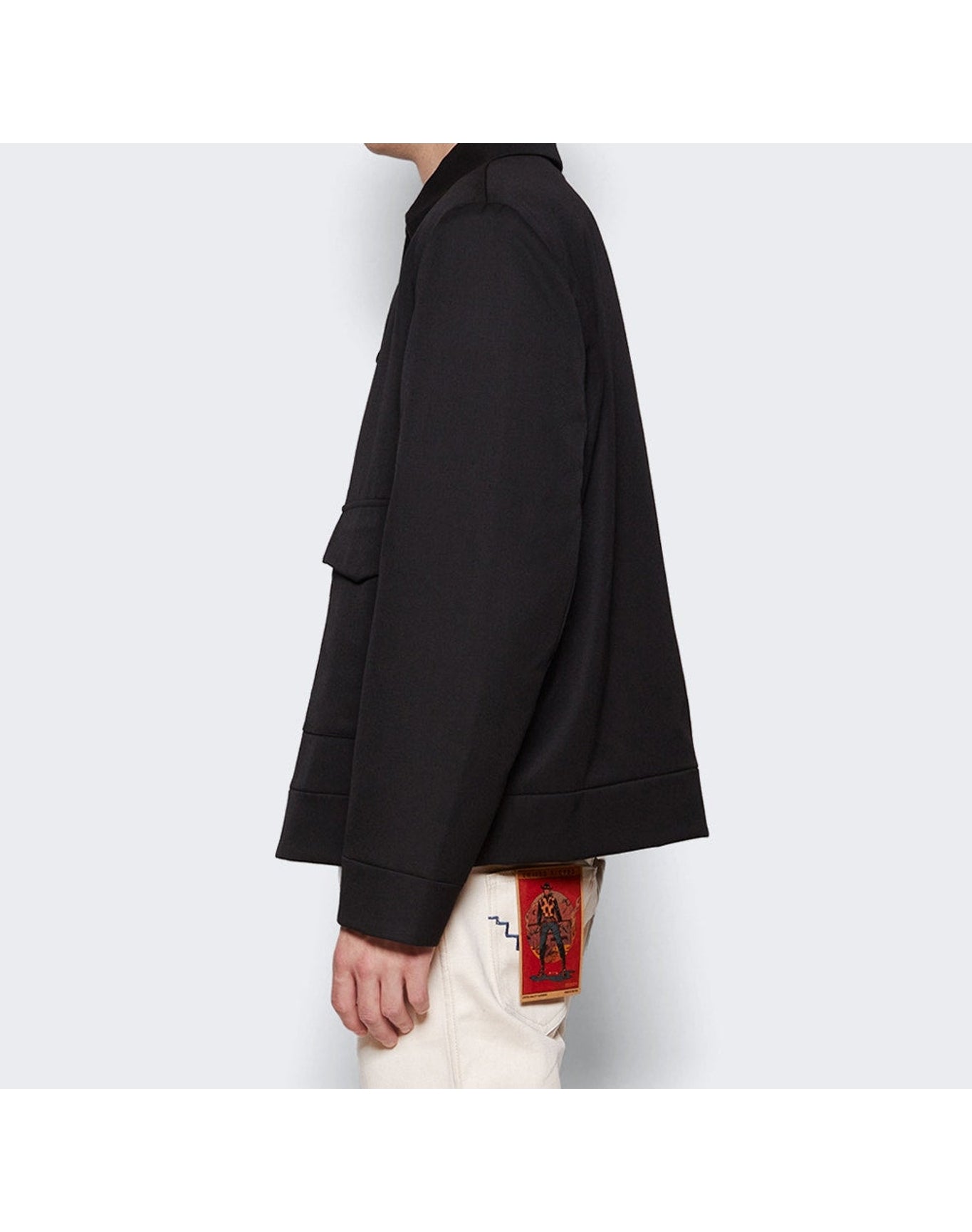 Veert | Men | Structured Wool Jacket With Removable Retro Logo Pin | Black
