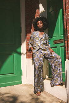 Venezia Silk Jacket | Scarf Medallion Blue