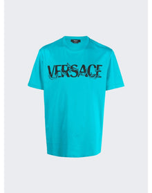 Versace | Men | Barocco Silhouette Logo T-shirt | Turquoise