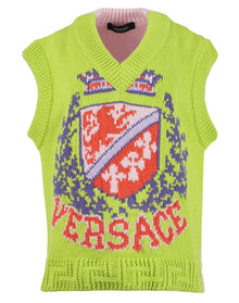 Versace | Men | Royal Rebellion Intarsia Serie Knit Top | Green