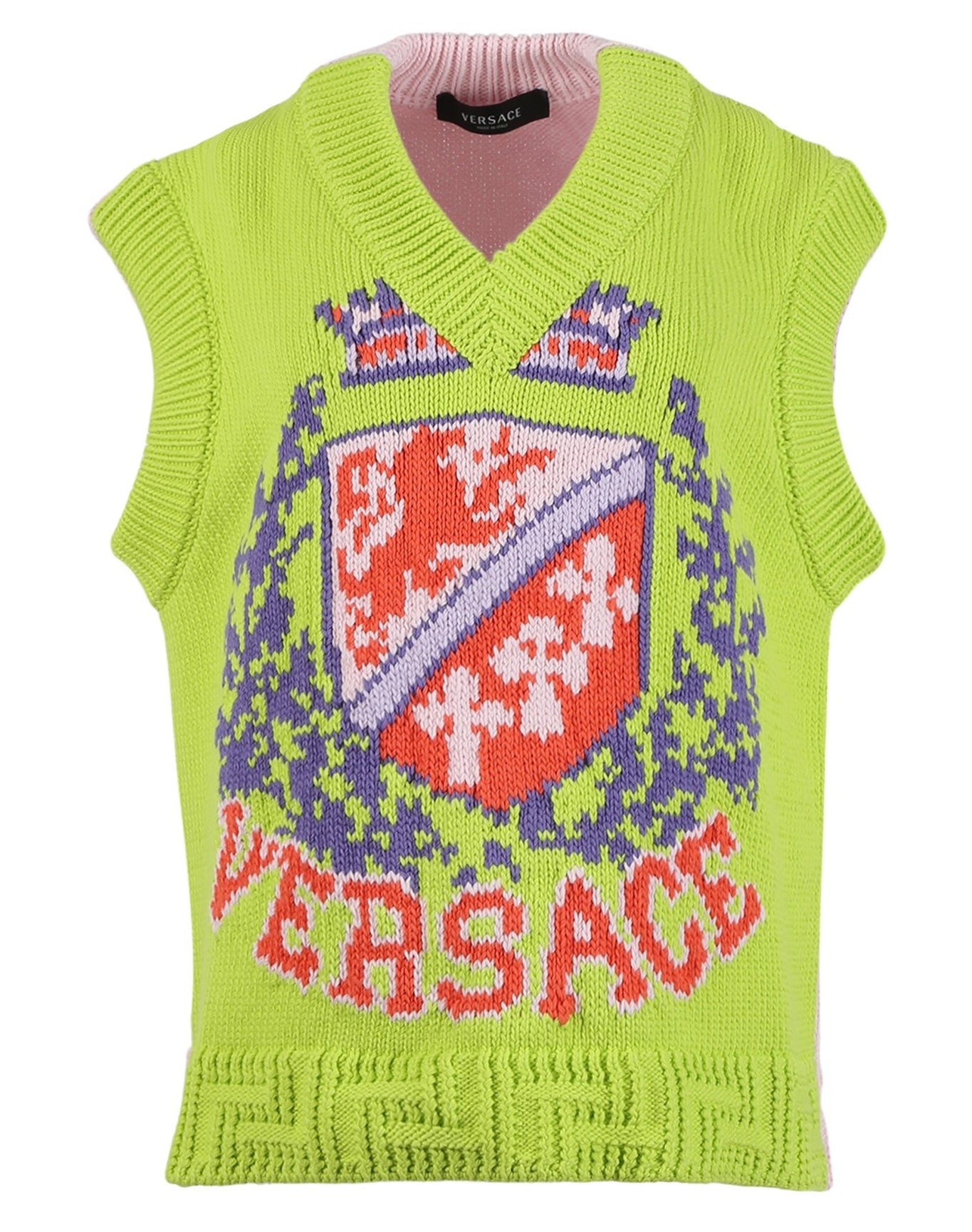 Versace | Men | Royal Rebellion Intarsia Serie Knit Top | Green