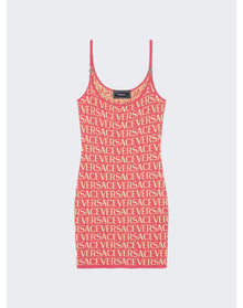 Versace | Women | Jacquard Knit Dress | Fuchsia x Pink