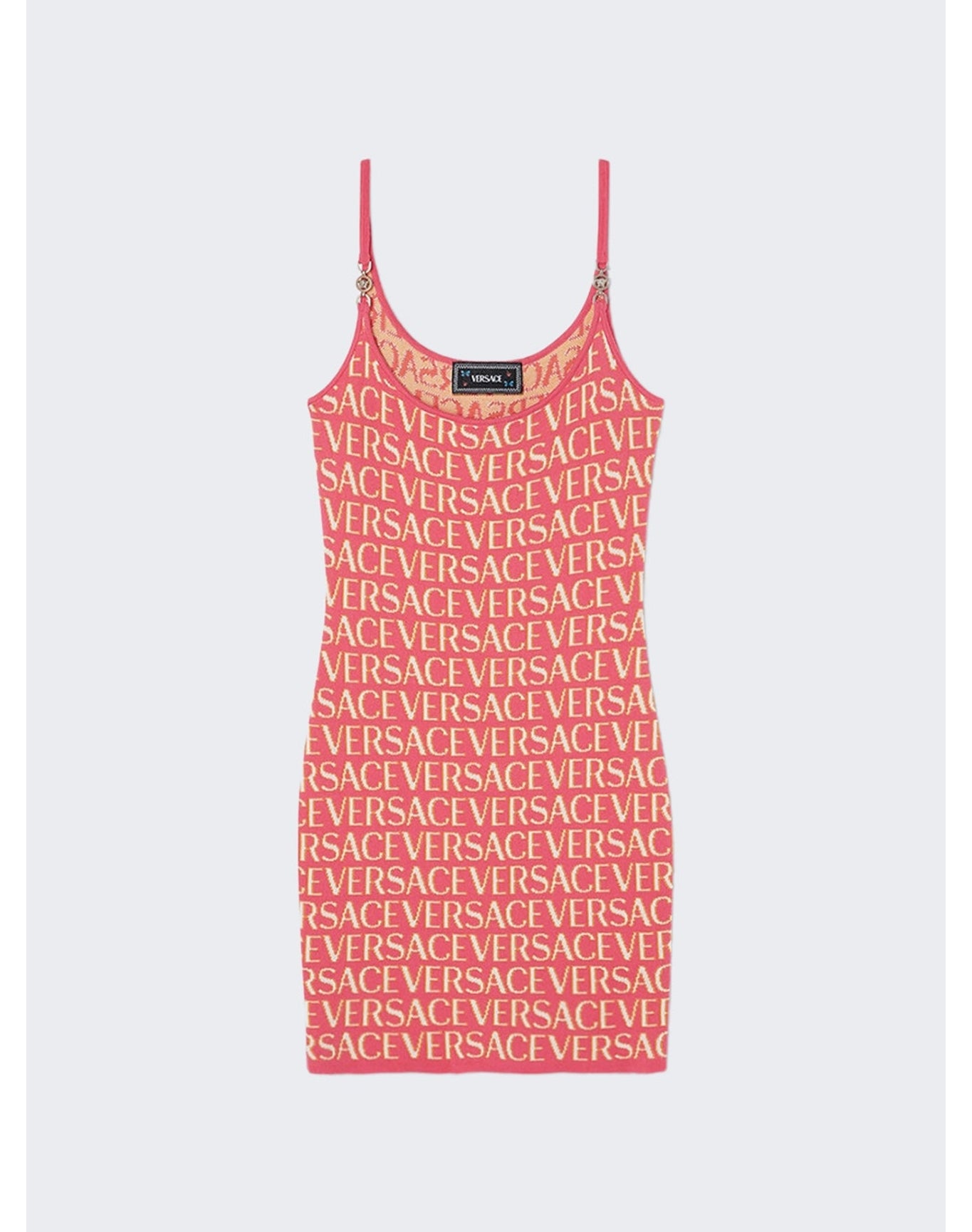 Versace | Women | Jacquard Knit Dress | Fuchsia x Pink