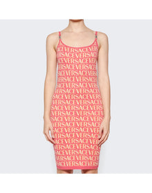 Versace | Women | Jacquard Knit Dress | Fuchsia x Pink