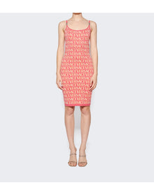 Versace | Women | Jacquard Knit Dress | Fuchsia x Pink