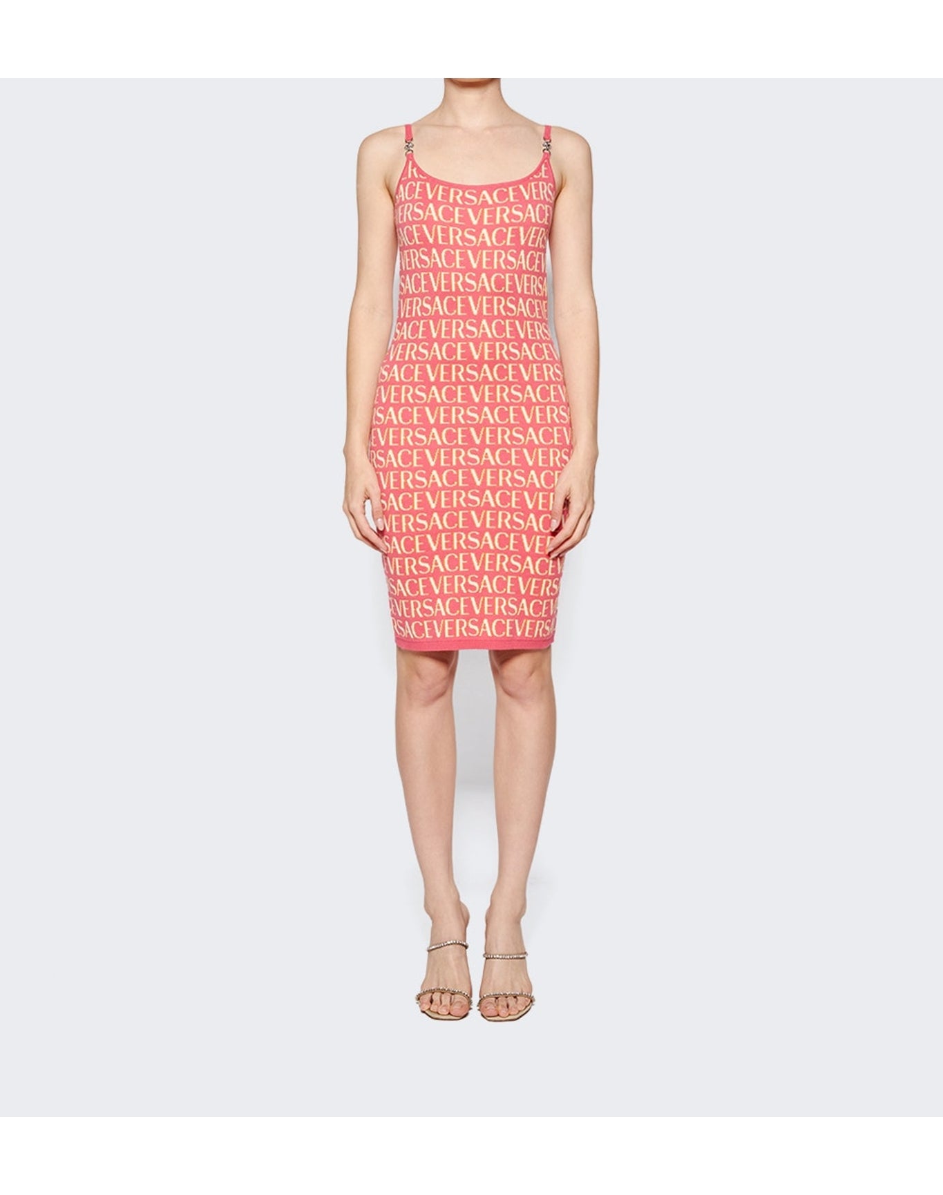 Versace | Women | Jacquard Knit Dress | Fuchsia x Pink