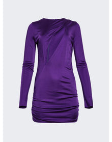 Versace | Women | Slashed Mini Dress | Bright Dark Orchid