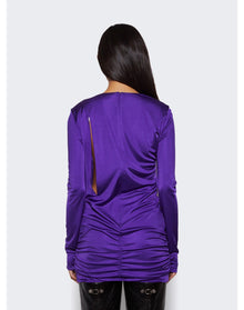 Versace | Women | Slashed Mini Dress | Bright Dark Orchid