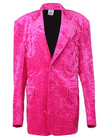 Vetements | Women | Boxy Single Breasted Velvet Tailored Jacket | Pink
