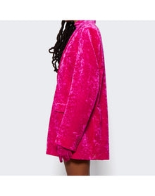 Vetements | Women | Boxy Single Breasted Velvet Tailored Jacket | Pink
