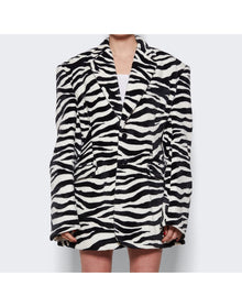 Vetements | Women | Fleece Hourglass Tailored Jacket | Zebra