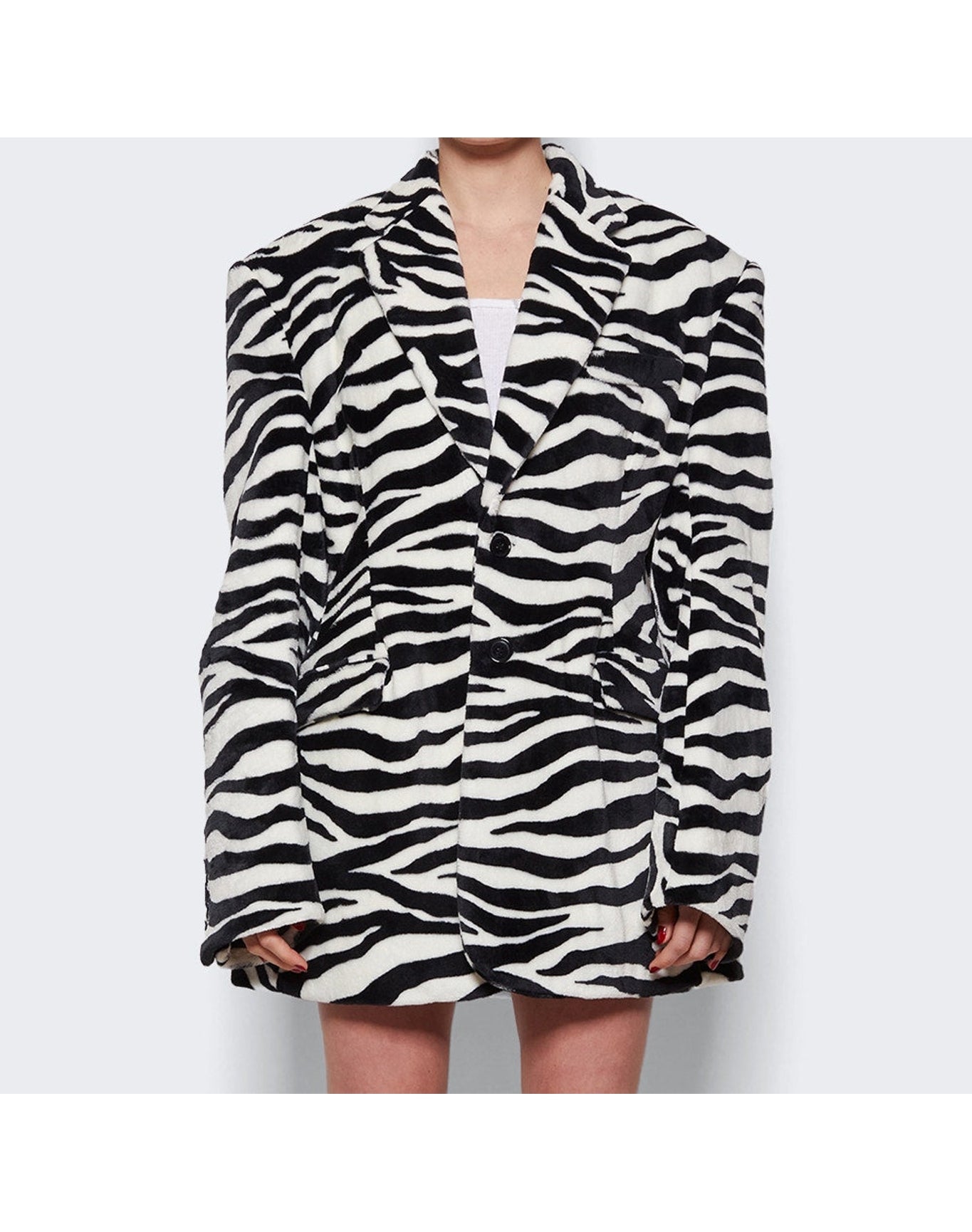 Vetements | Women | Fleece Hourglass Tailored Jacket | Zebra