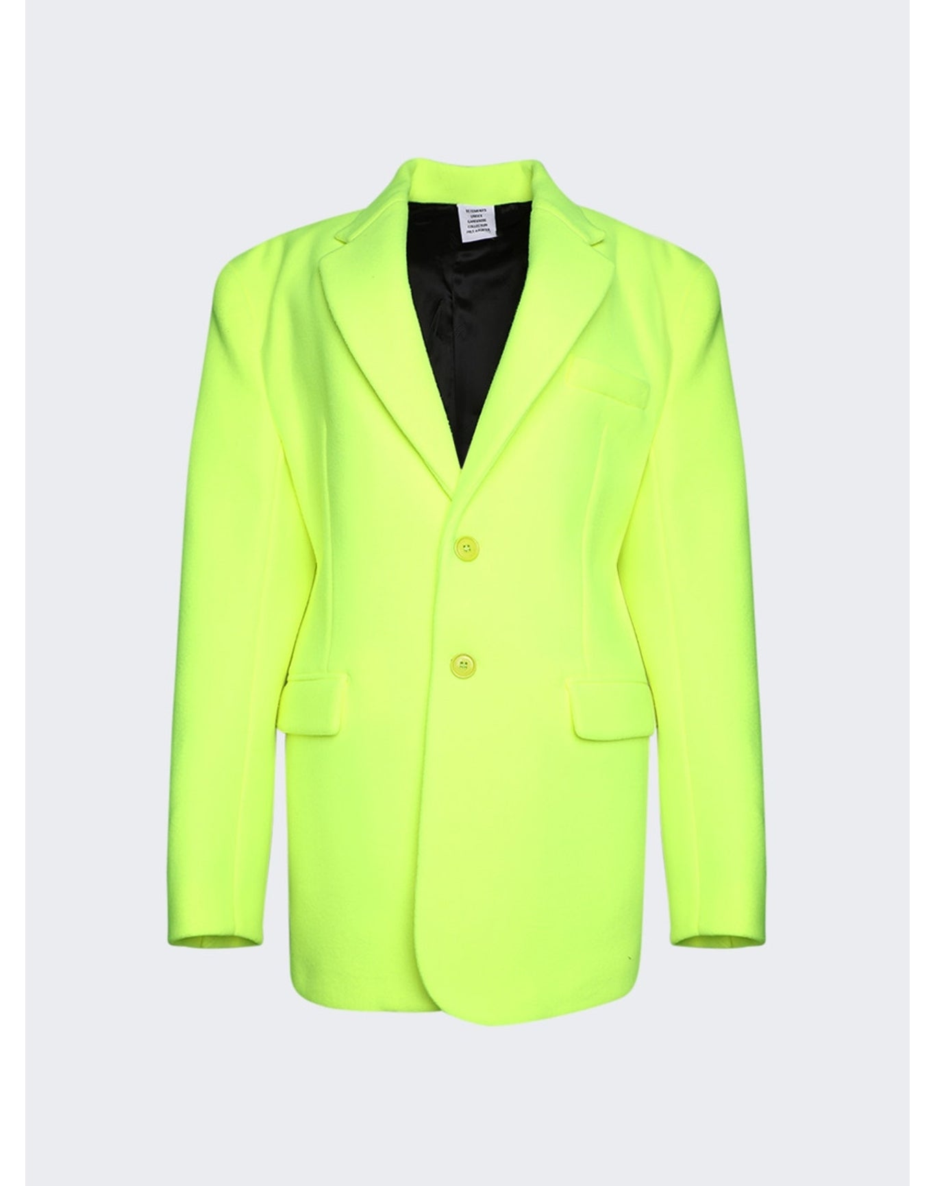 Vetements | Women | Fleece Tailored Blazer Jacket | Flurorescent Yellow