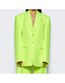 Vetements | Women | Fleece Tailored Blazer Jacket | Flurorescent Yellow