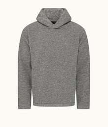Vetle Relaxed Fit Hooded Fleece Sweatshirt | Grey Melange