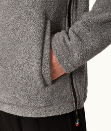Vetle Relaxed Fit Hooded Fleece Sweatshirt | Grey Melange