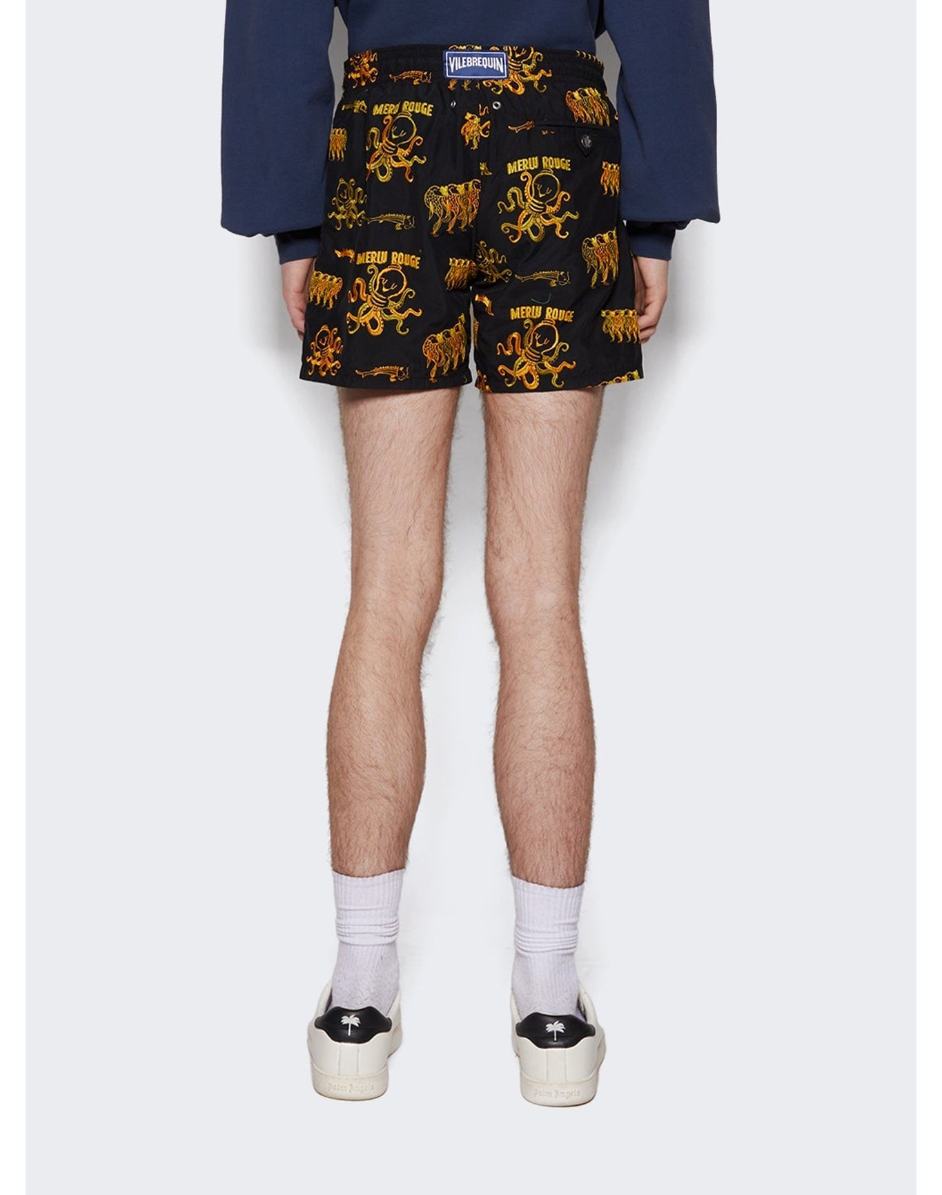 Vilebrequin | Men | Embroidered Au Merlu Rouge | Black
