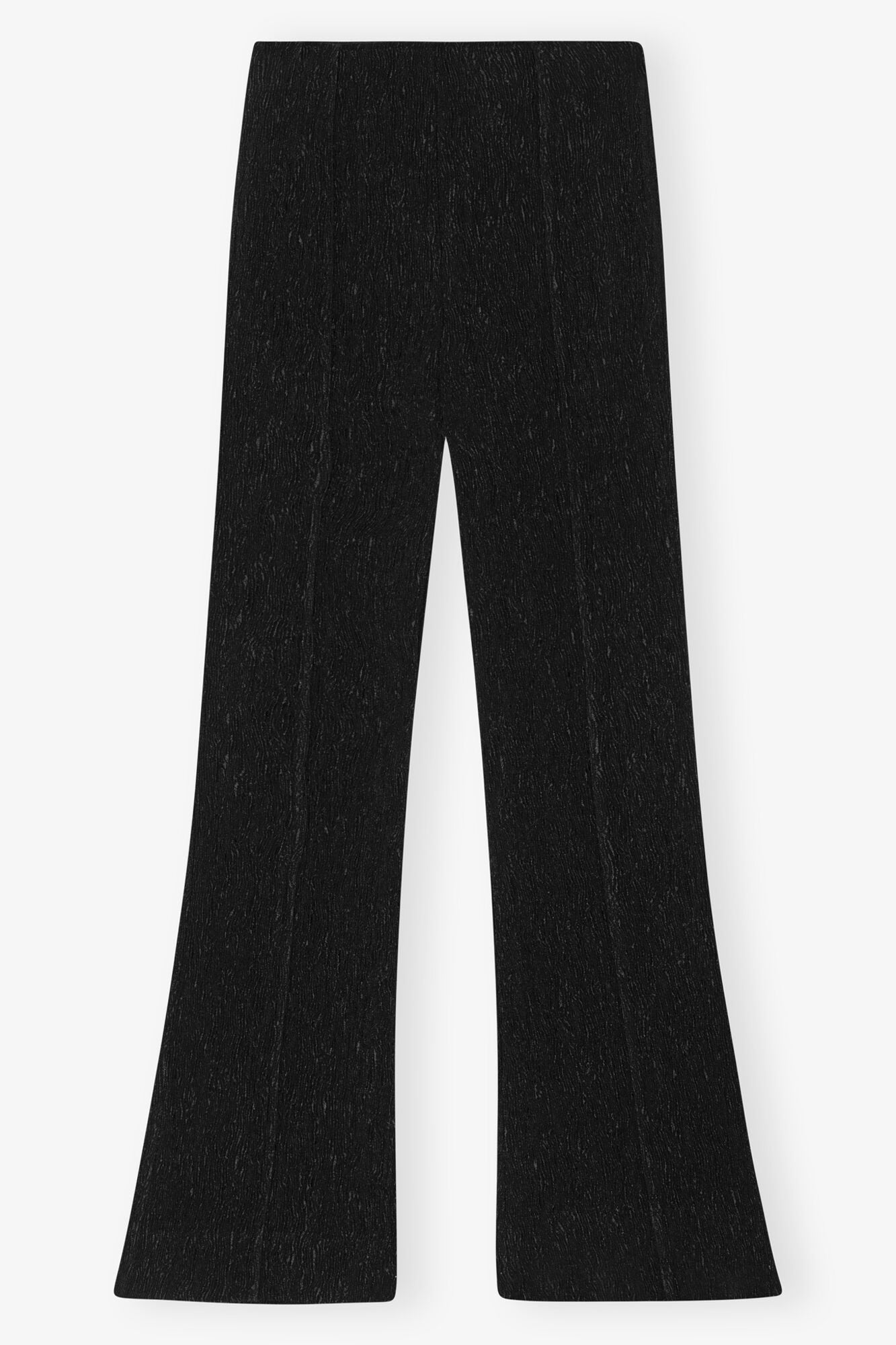 Viscose Stretch Flared Trousers | Black