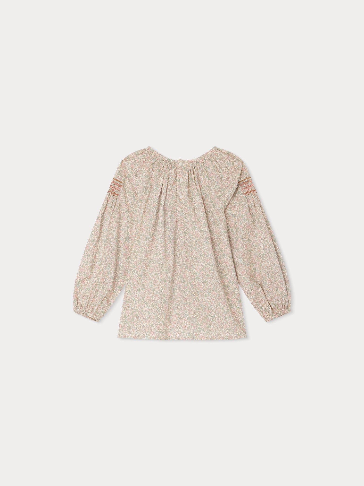 Girl | Poldie Smocked Blouse | Pink Flowers