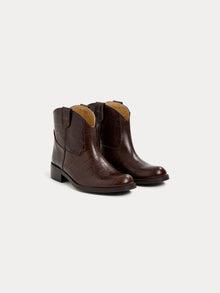 Girl | Santiag Ankle Boots | Chocolate