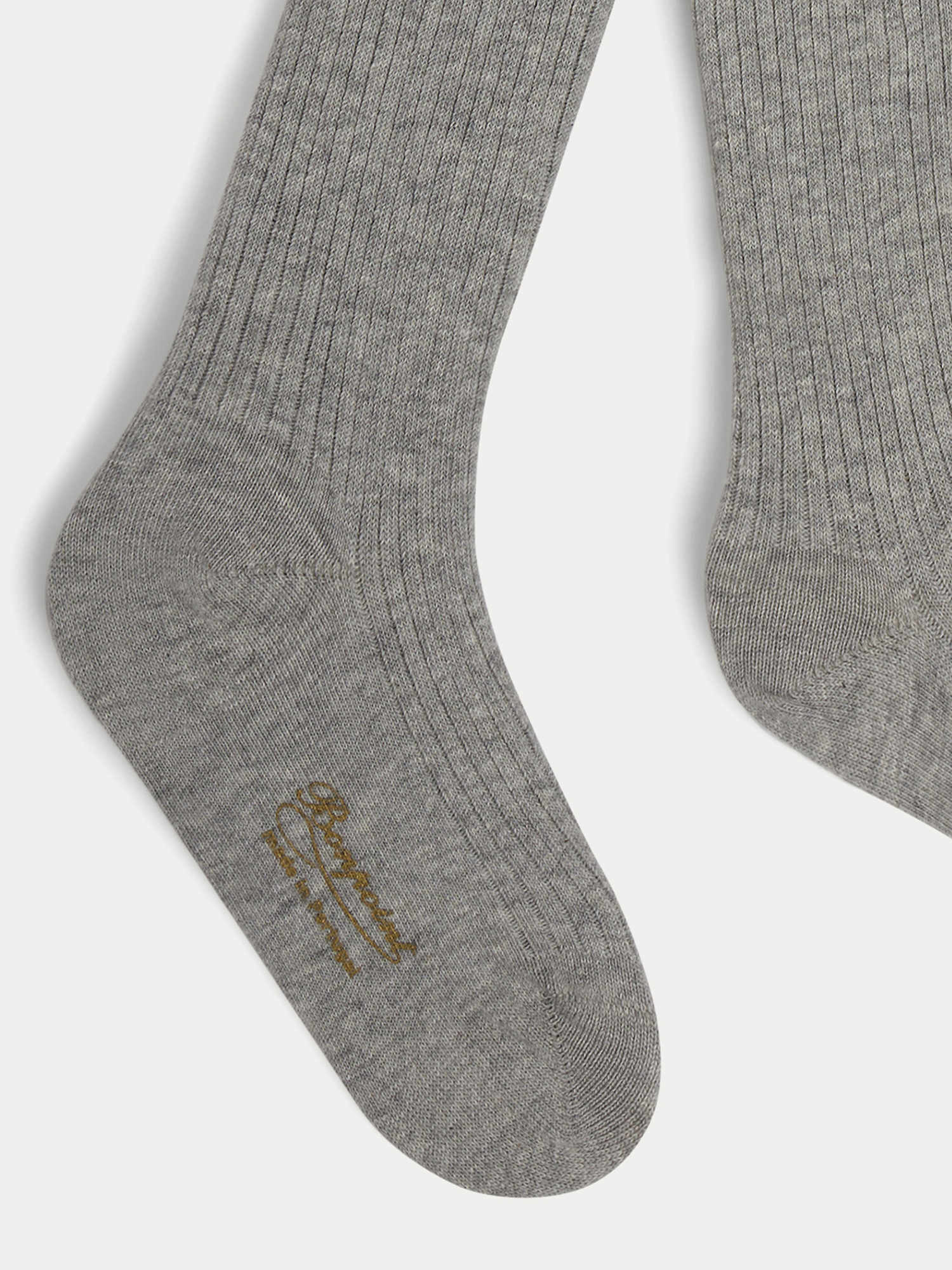 Girl | Thomina Ribbed Tights | Heathered Gray