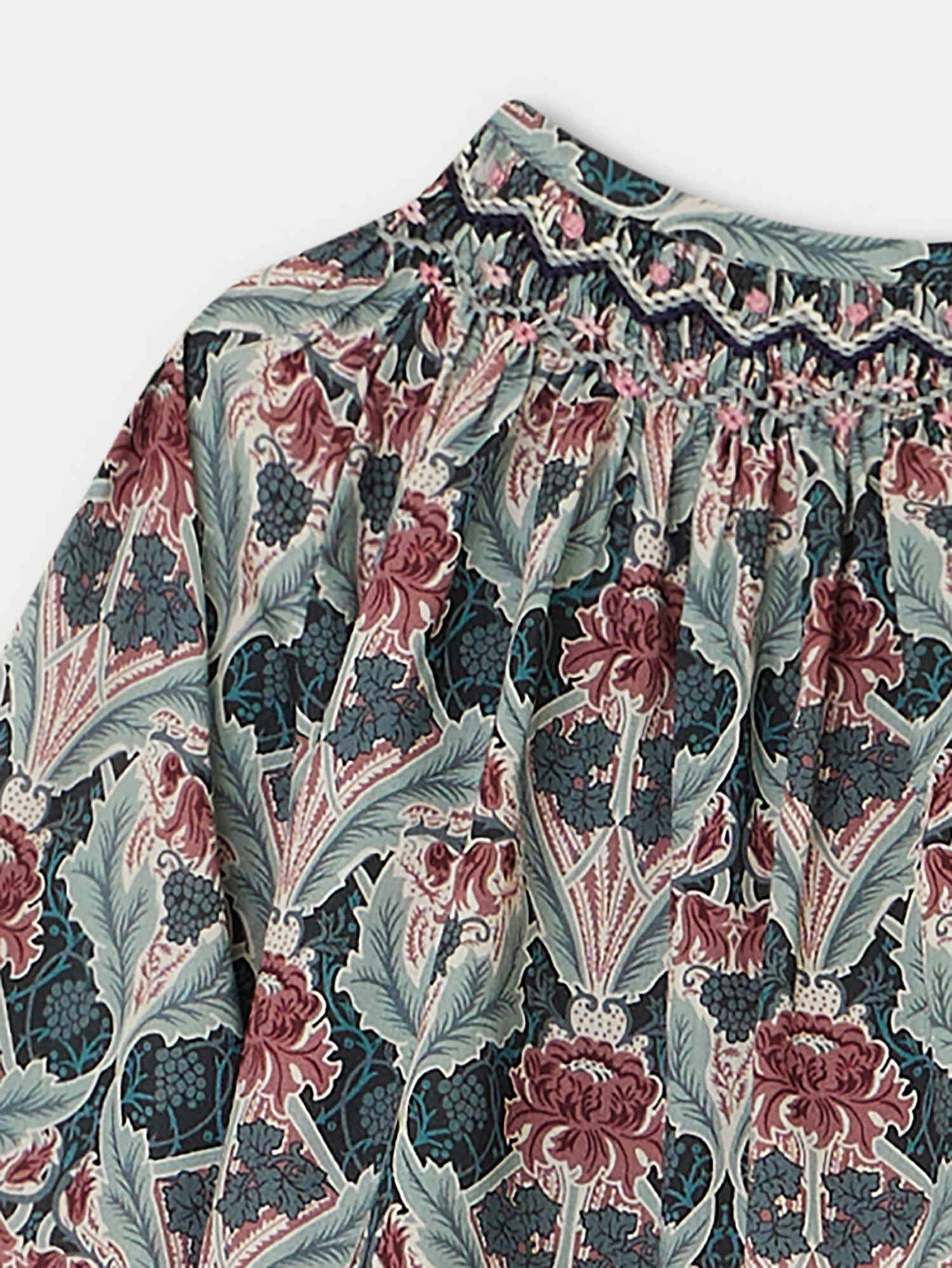 Girl | Griotte Smocked Blouse | Fig