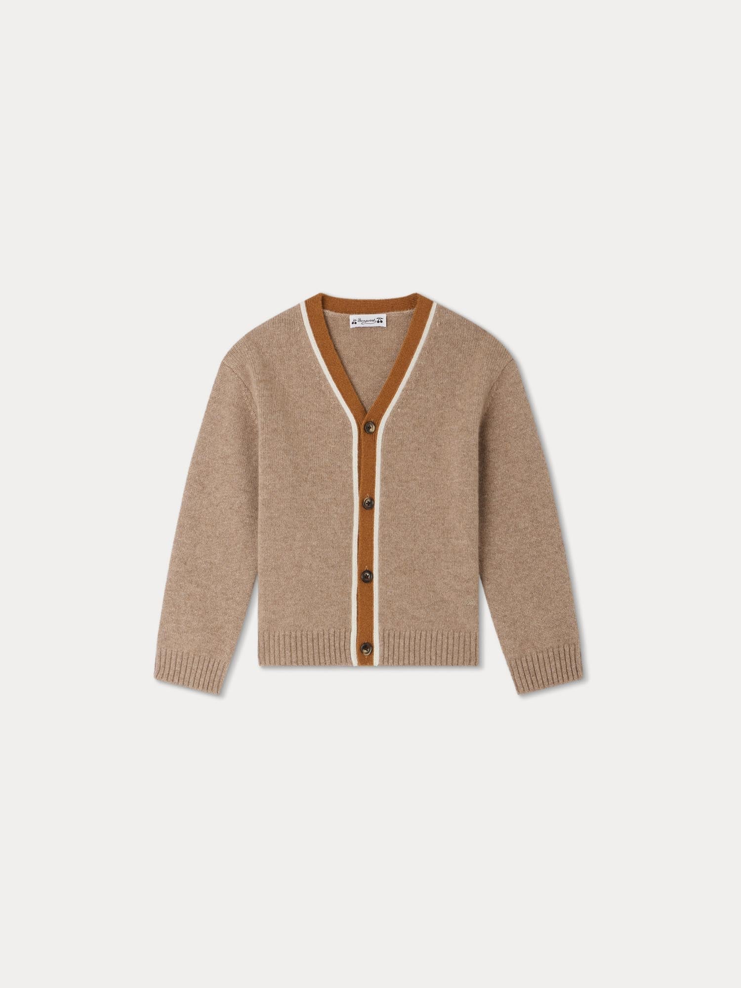 Boy | Garfield Cashmere Cardigan | Beige Stripes