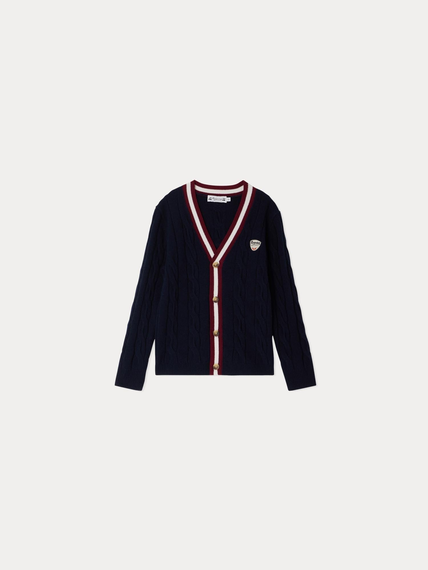 Boy | Galvin Wool Cardigan | Navy Stripes