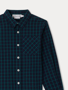 Boy | Tango Dark Green Checkered Shirt | Emerald