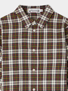 Boy | Daho Shirt With Green Checkers | Dark Green